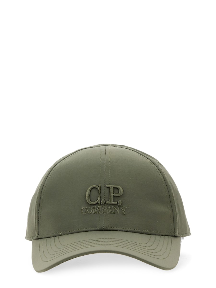 C.P. COMPANY - COTTON BASEBALL CAP WITH LOGO EMBROIDERY - Eleonora