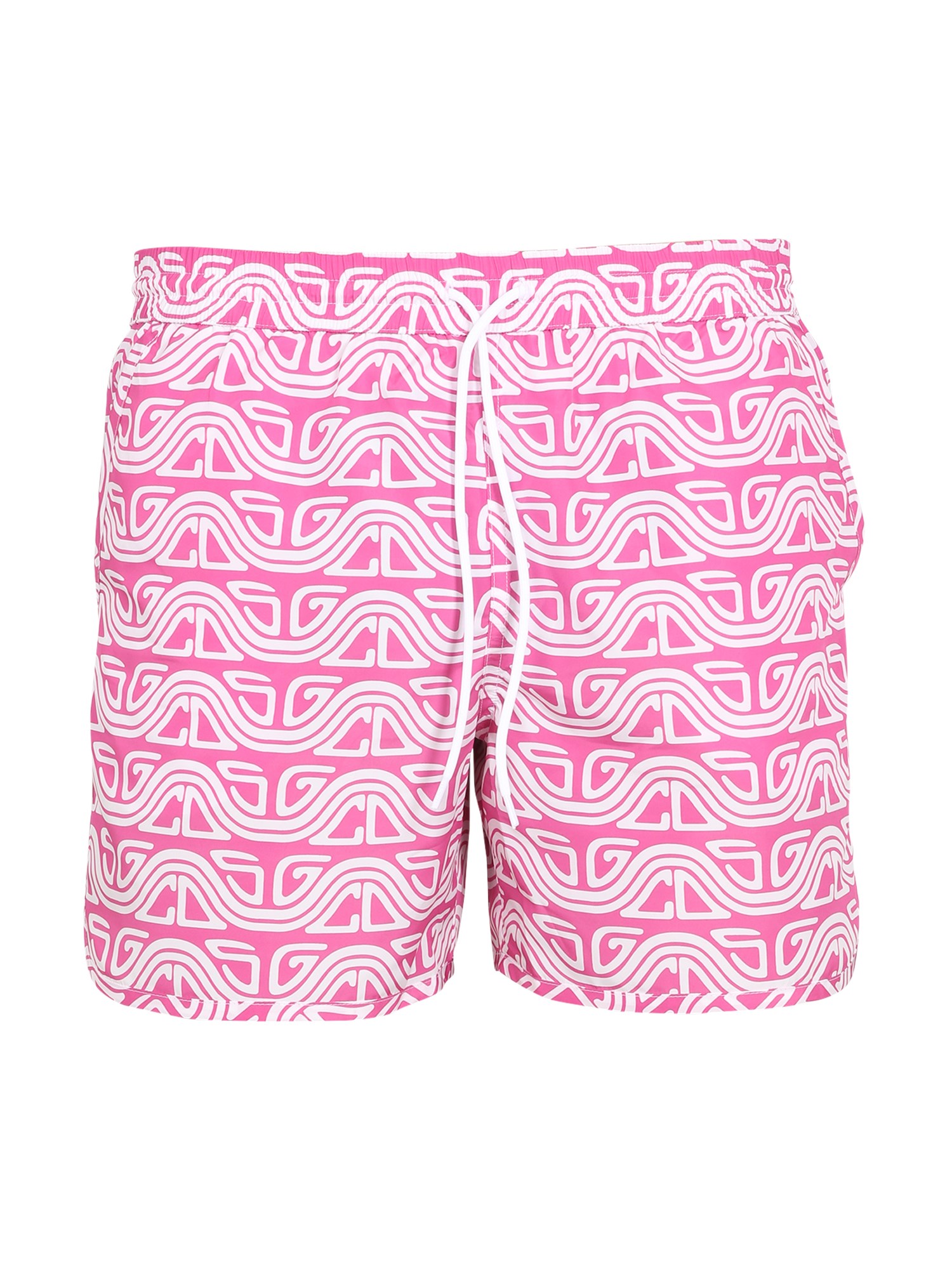 Gcds Abstract-print Swim Shorts In Fuchsia