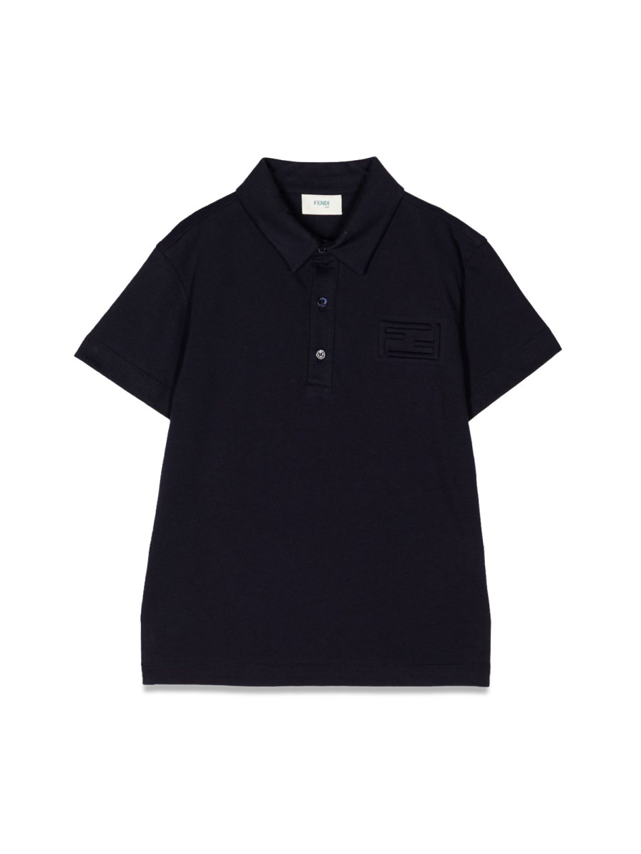 FENDI POLO IN PIQUE DI COTONE CON LOGO