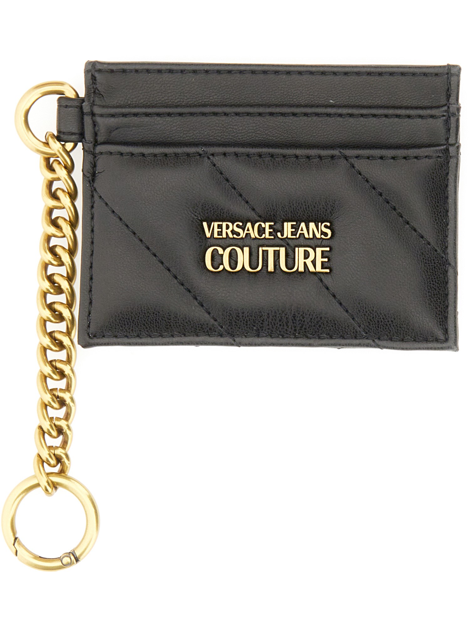 Versace Jeans Couture Card Holder With Logo In Black | ModeSens