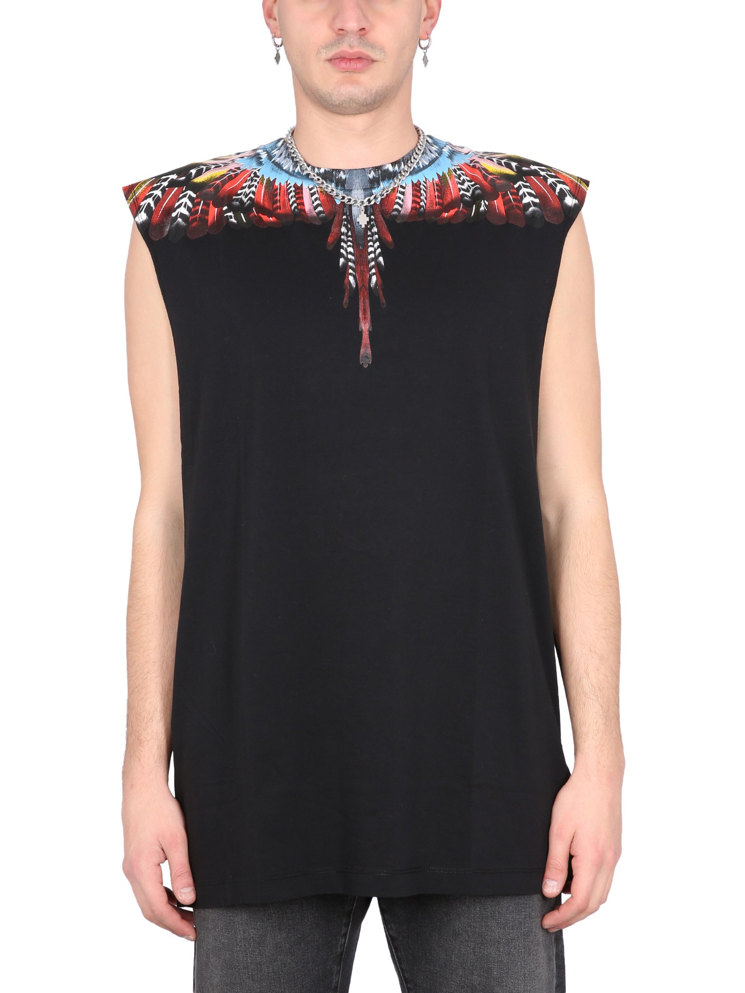 Shop Marcelo Burlon County Of Milan Top Grizzly Wings In Black