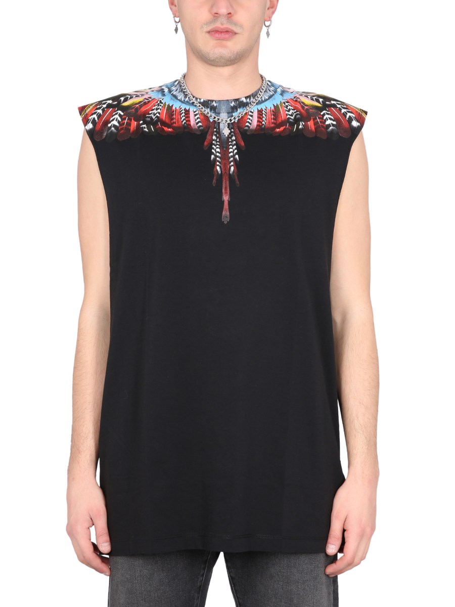 MARCELO BURLON COUNTY OF MILAN TOP GRIZZLY WINGS IN COTONE