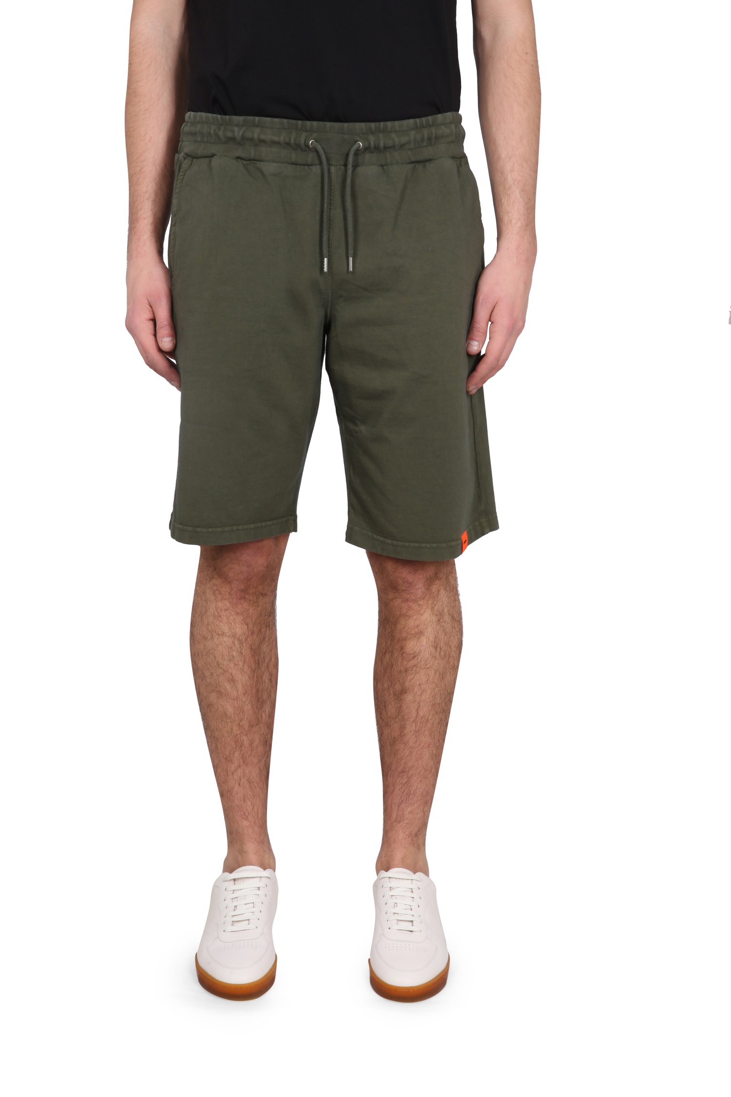 Aspesi Logo-patch Drawstring-waistband Shorts In Green