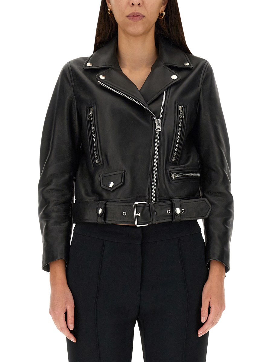 Acne studios leather jacket womens hotsell