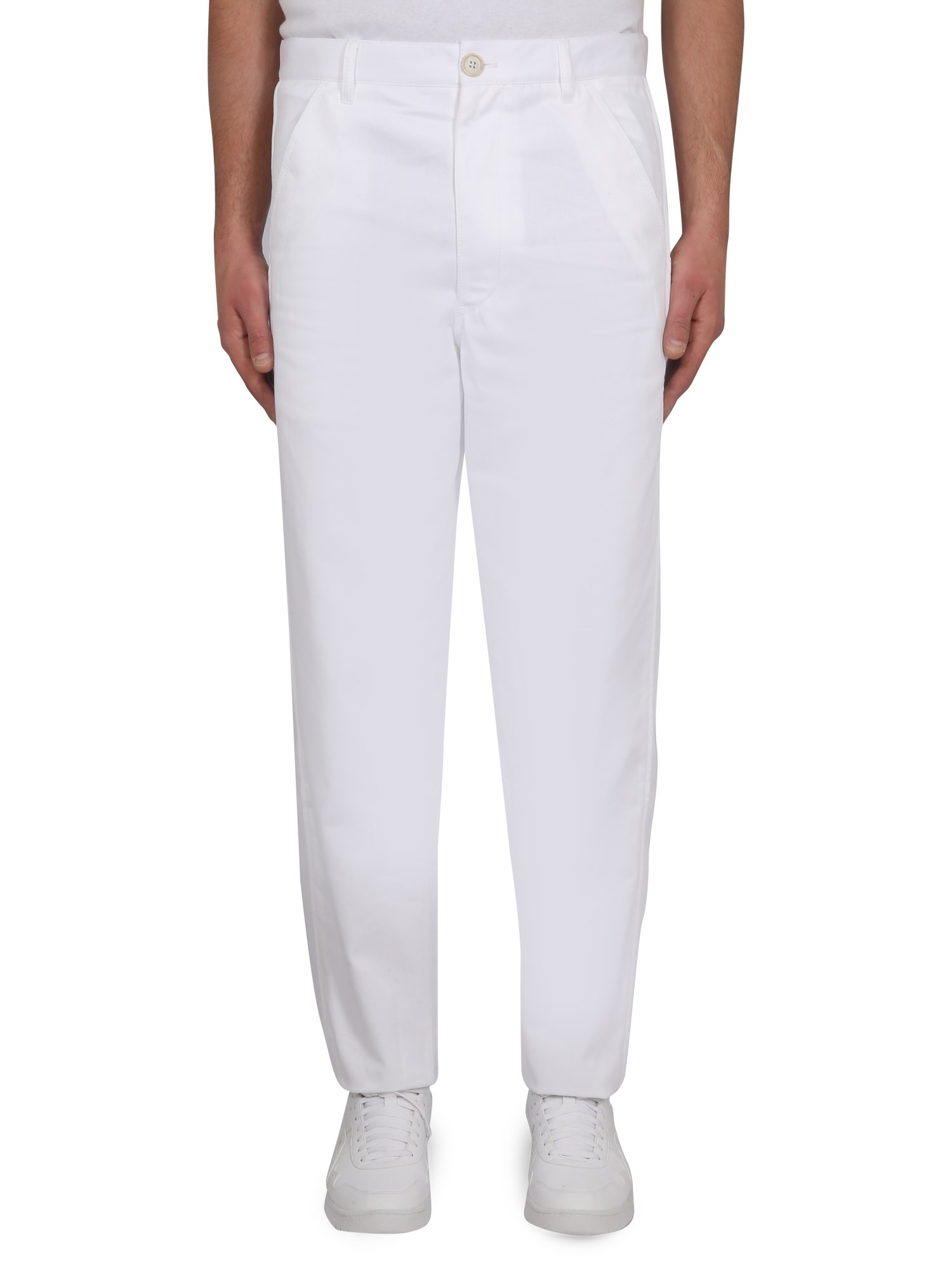 Comme Des Garçons Shirt Chino Trousers In White