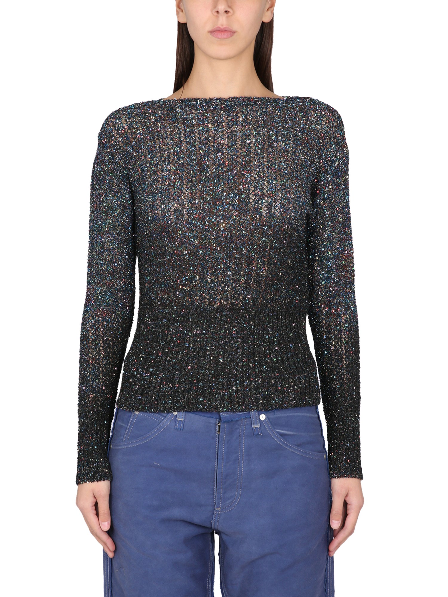 Maison Margiela Women's Sequined Shirt In Black