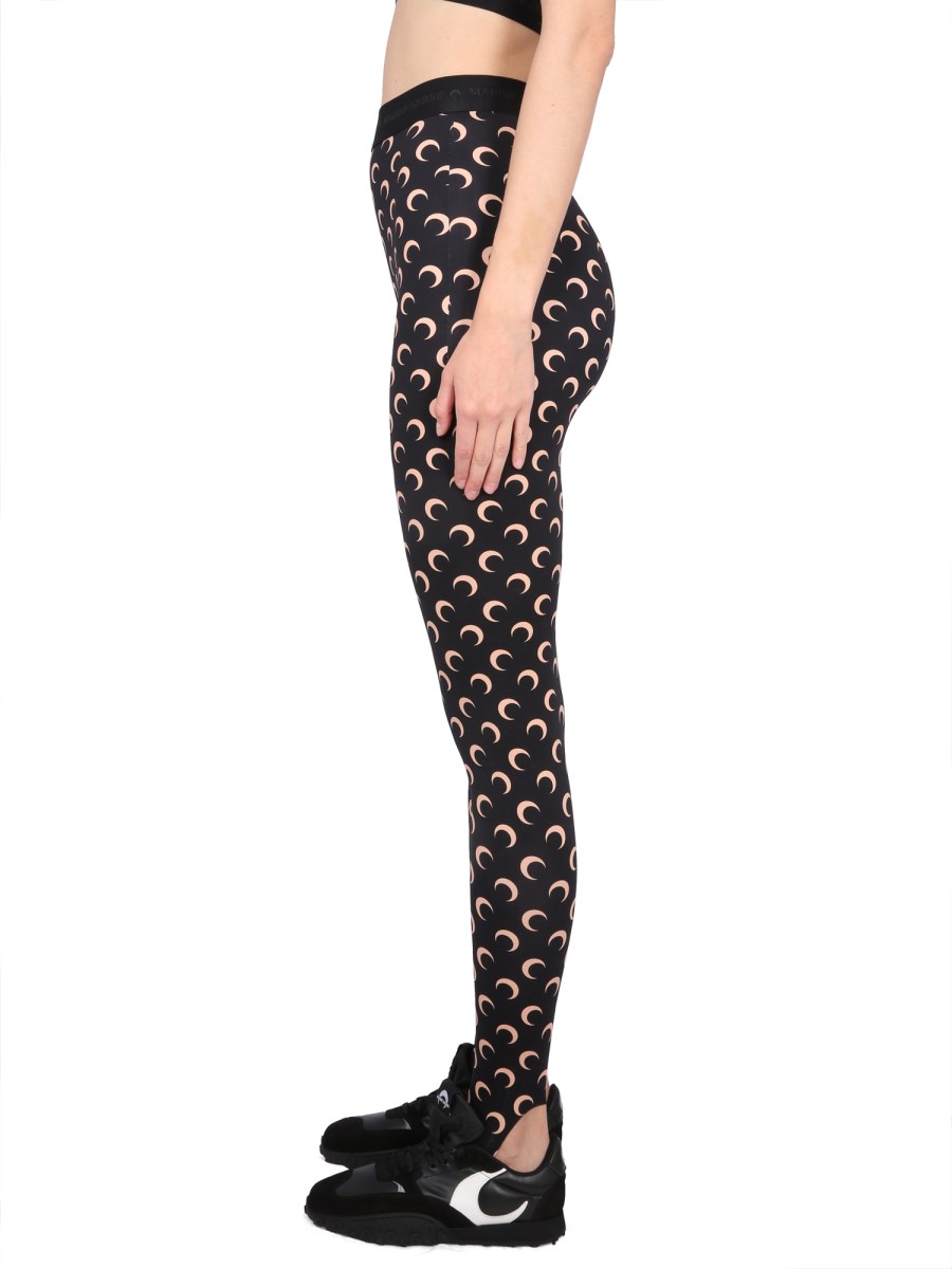 MARINE SERRE - ALL OVER MOON LEGGINGS IN TECHNICAL FABRIC