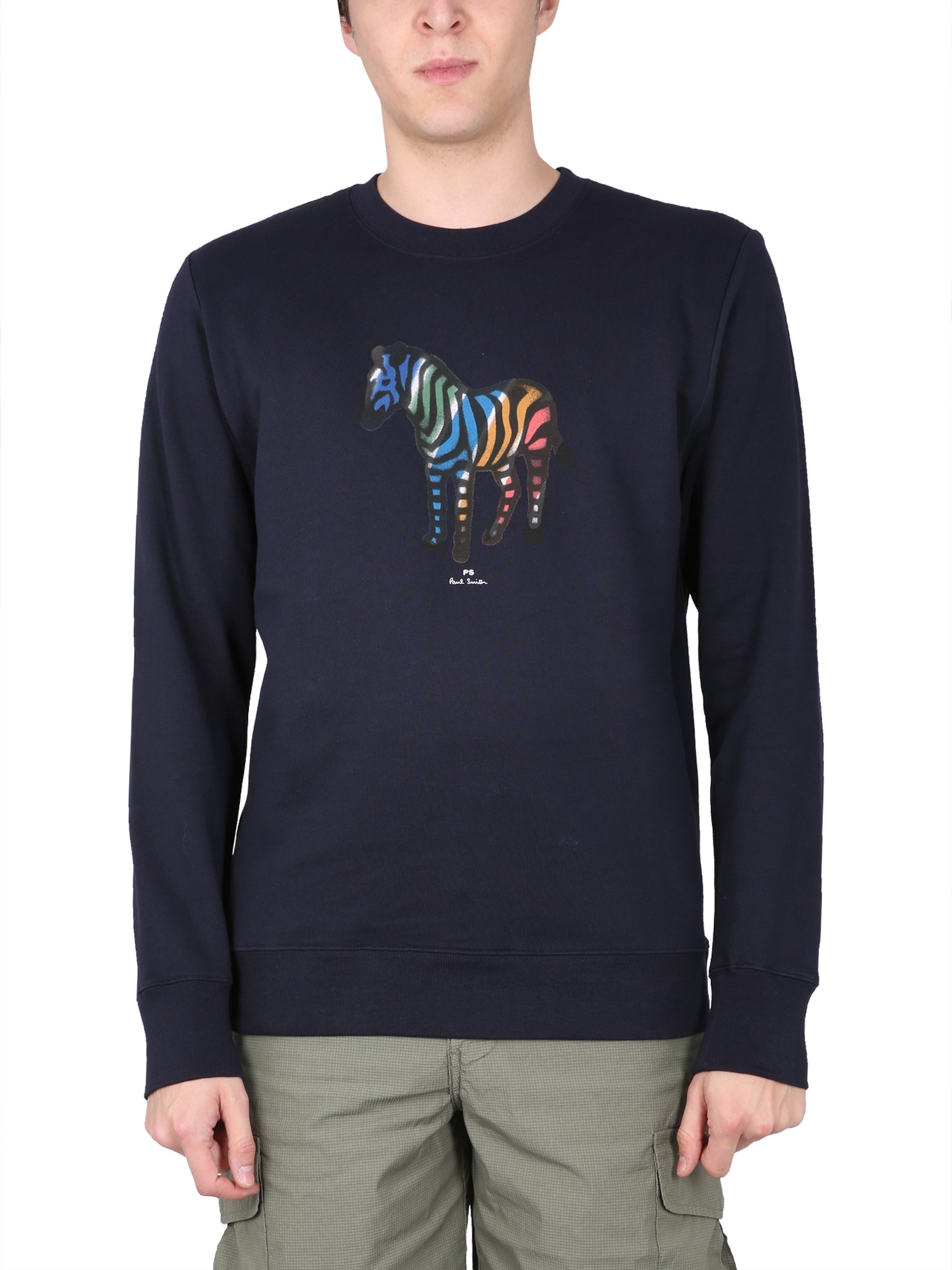 Shop Ps By Paul Smith Zebra Sweatshirt In Blue