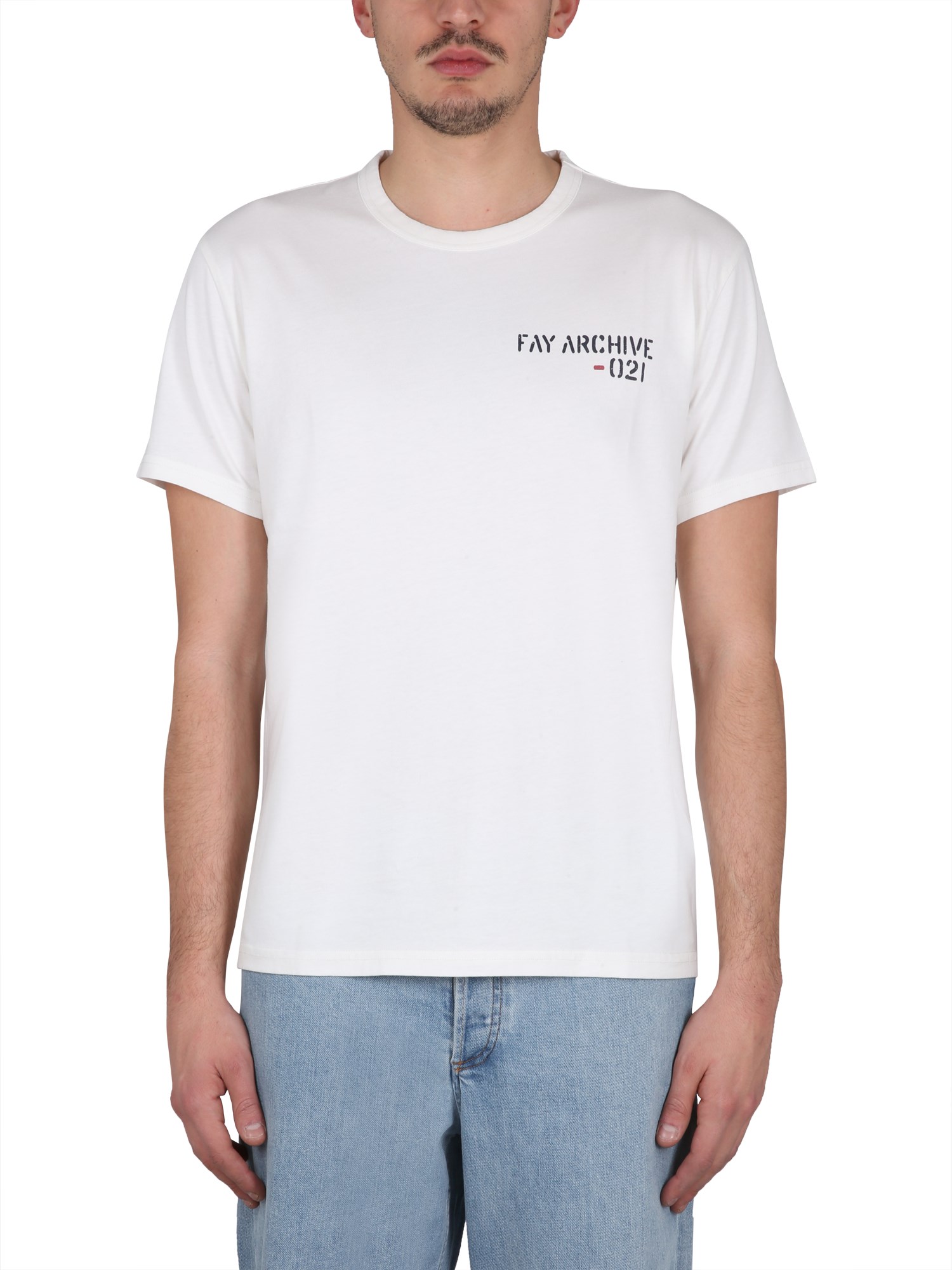 Shop Fay T-shirt With Logo In White