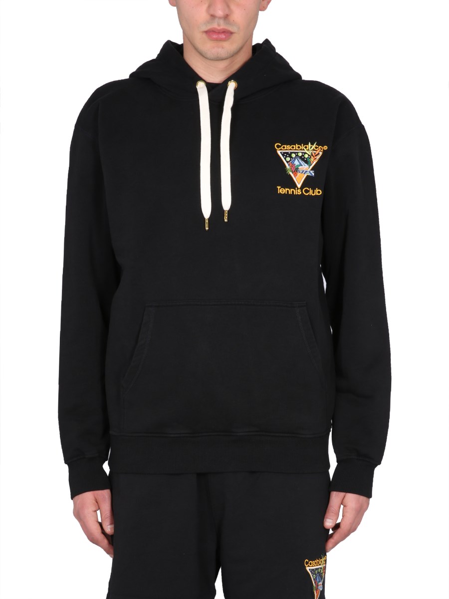 CASABLANCA - HOODIE WITH TENNIS CLUB ICON PRINT - Eleonora Bonucci