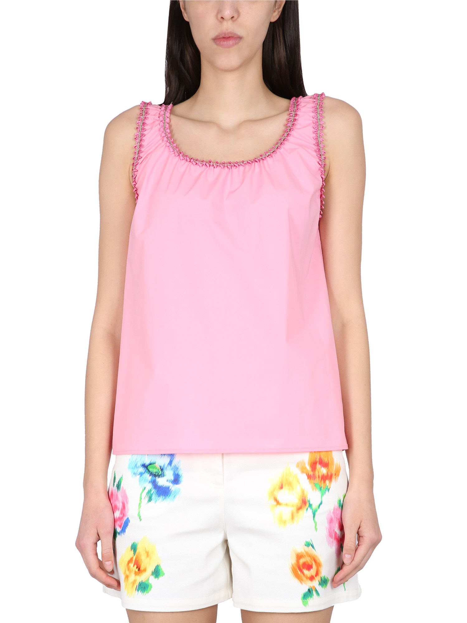 Shop Boutique Moschino Cotton Tops. In Pink