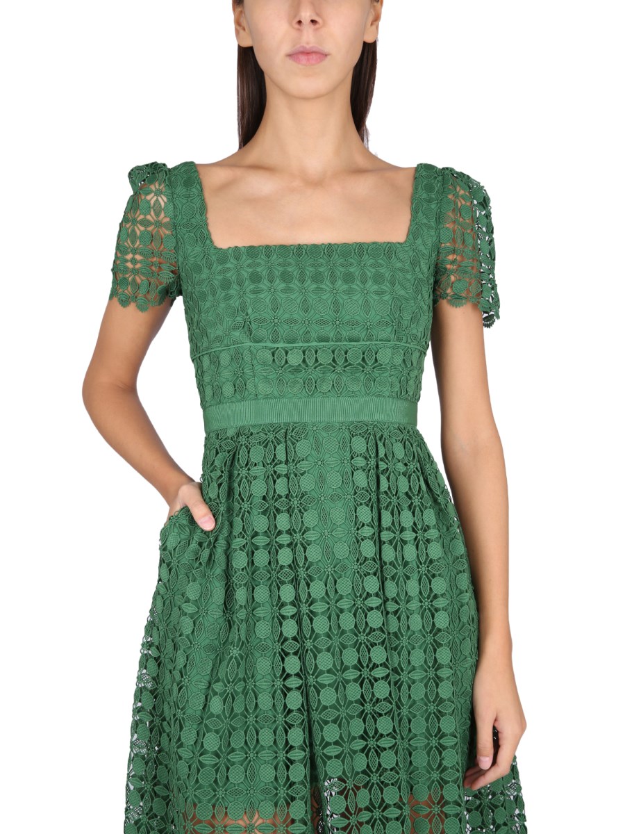 Self portrait clearance green lace dress