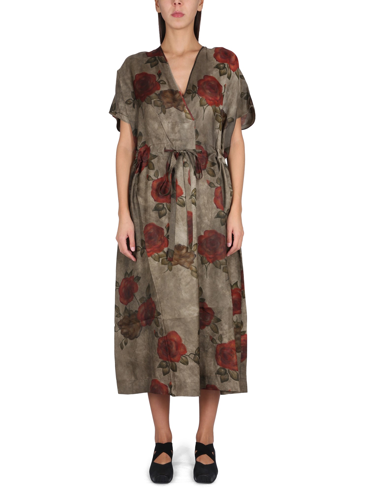 Uma Wang Acre Dress In Military Green