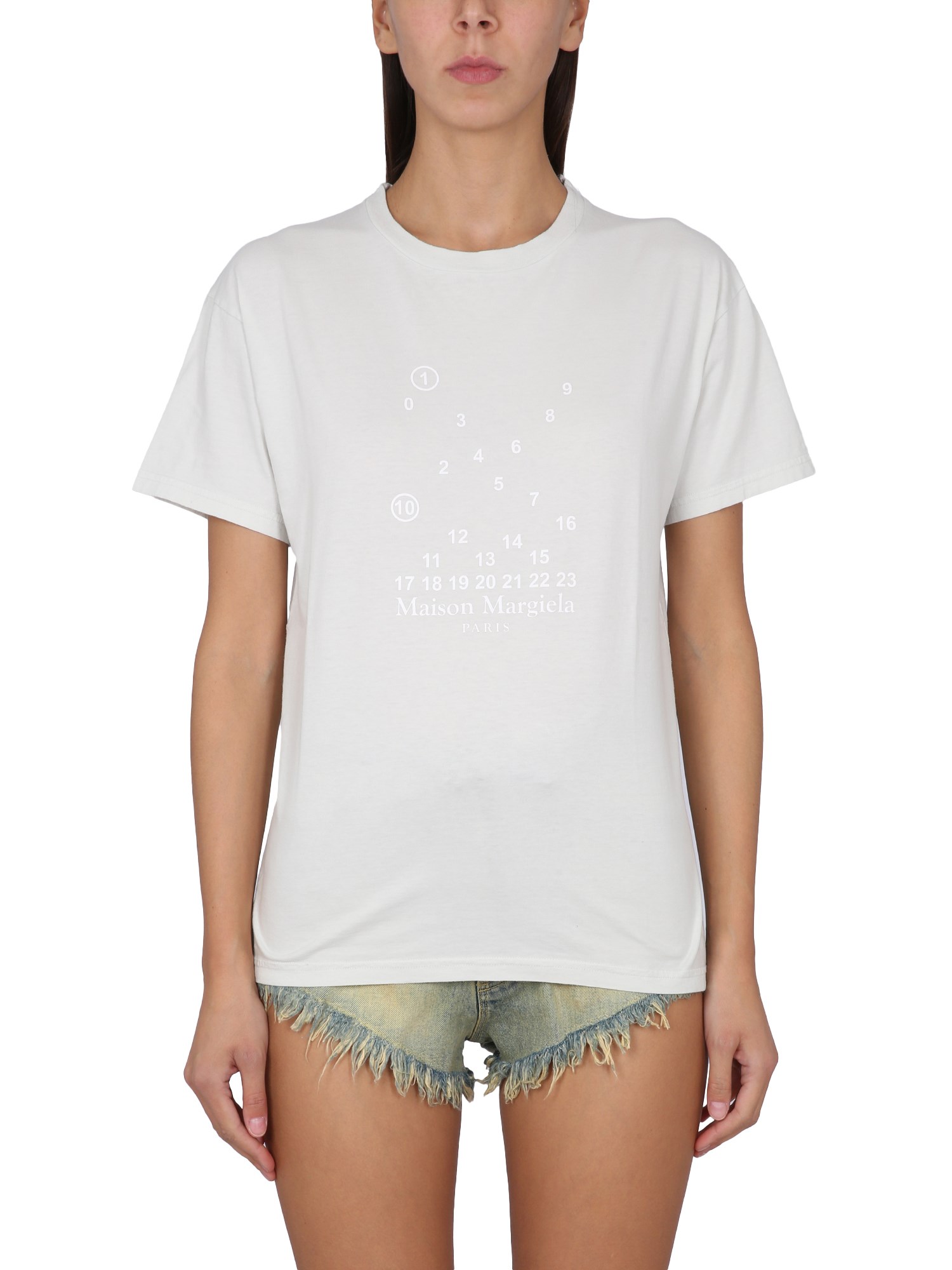 Shop Maison Margiela Crewneck T-shirt In White