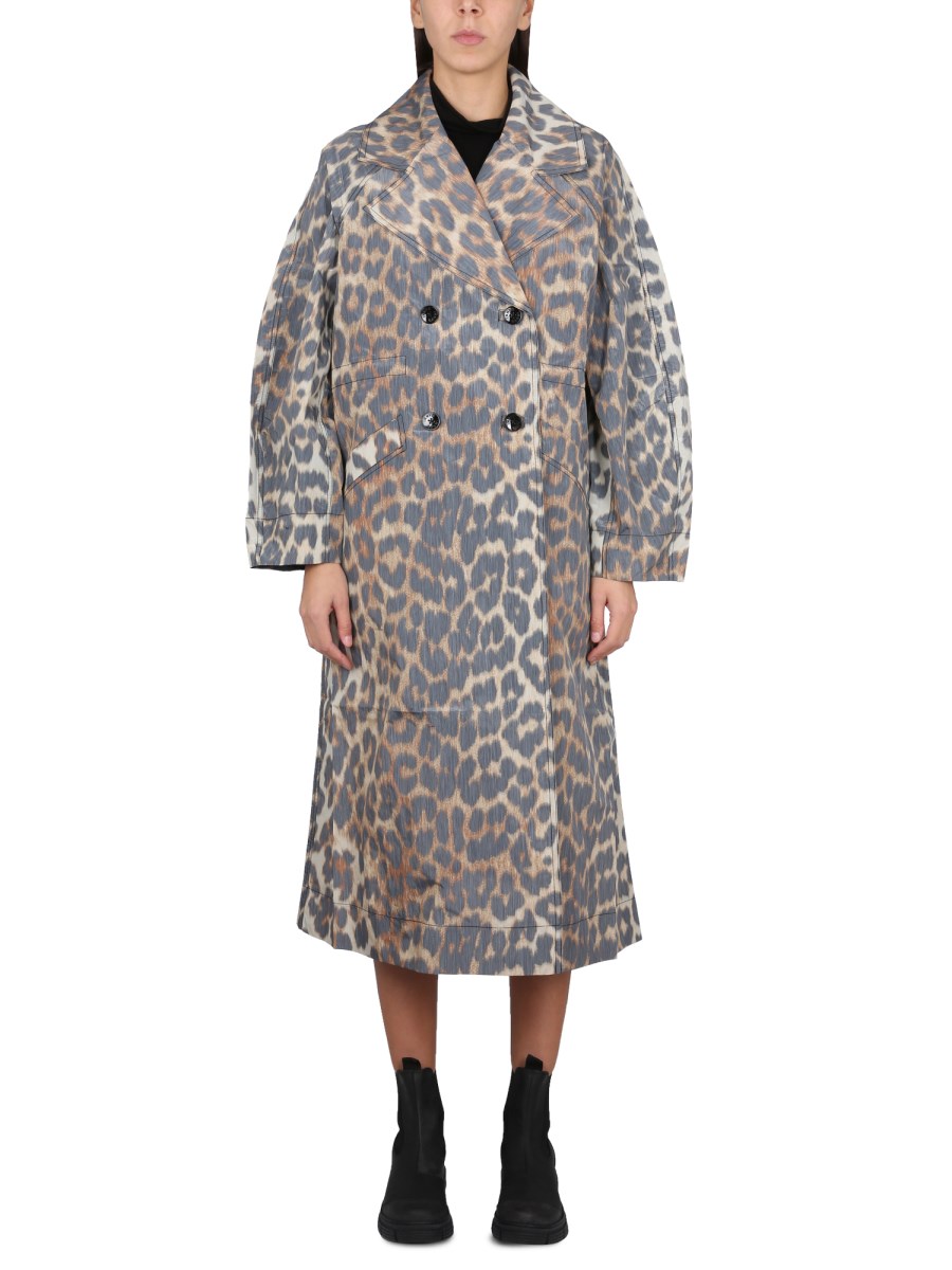 Ganni cheap leopard raincoat