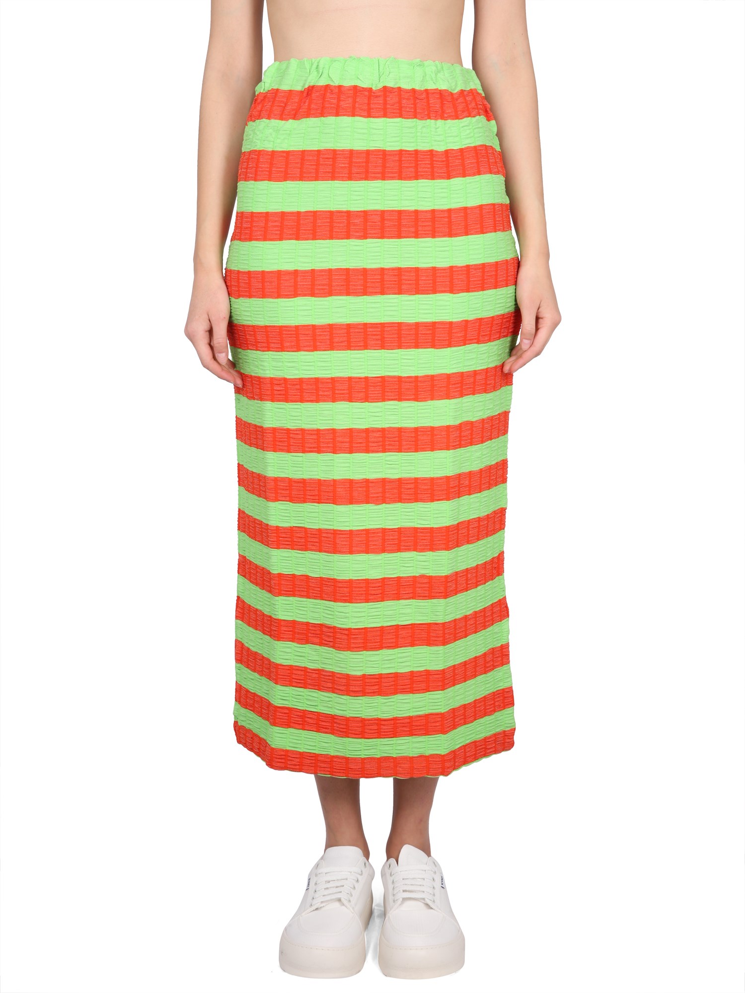 Shop Sunnei Striped Skirt In Multicolour