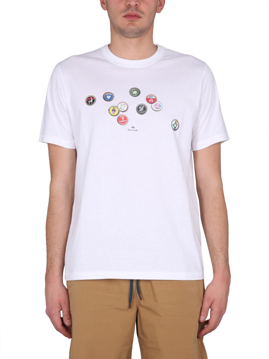 PS BY PAUL SMITH T-SHIRT IN JERSEY DI COTONE CON STAMPA LOGO