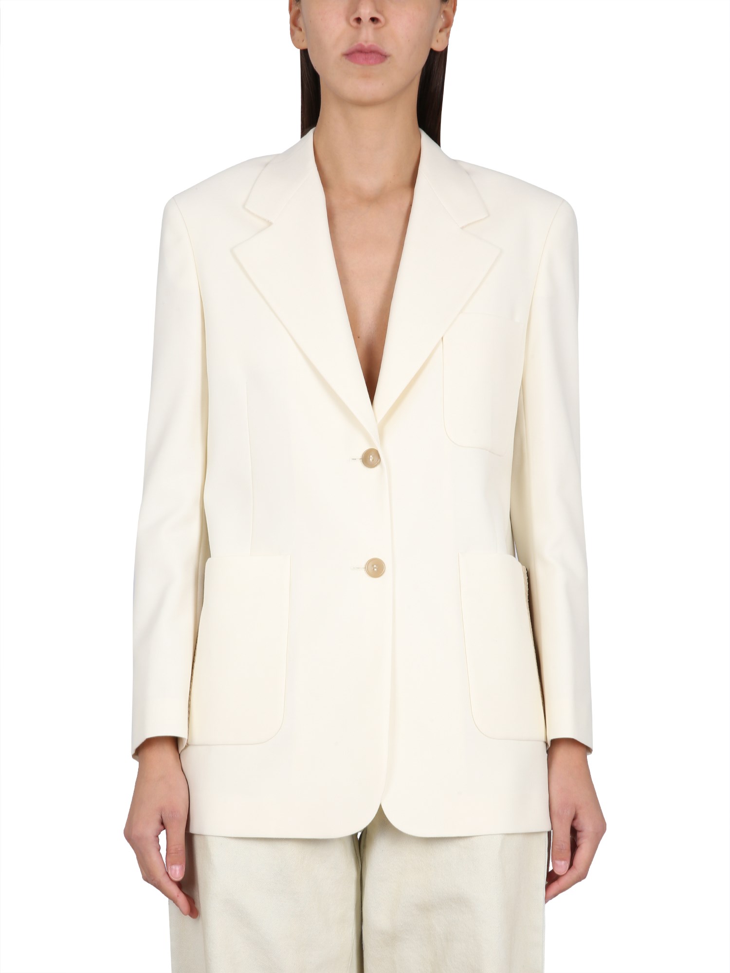 Palm Angels Knitted Tape-detail Blazer In White