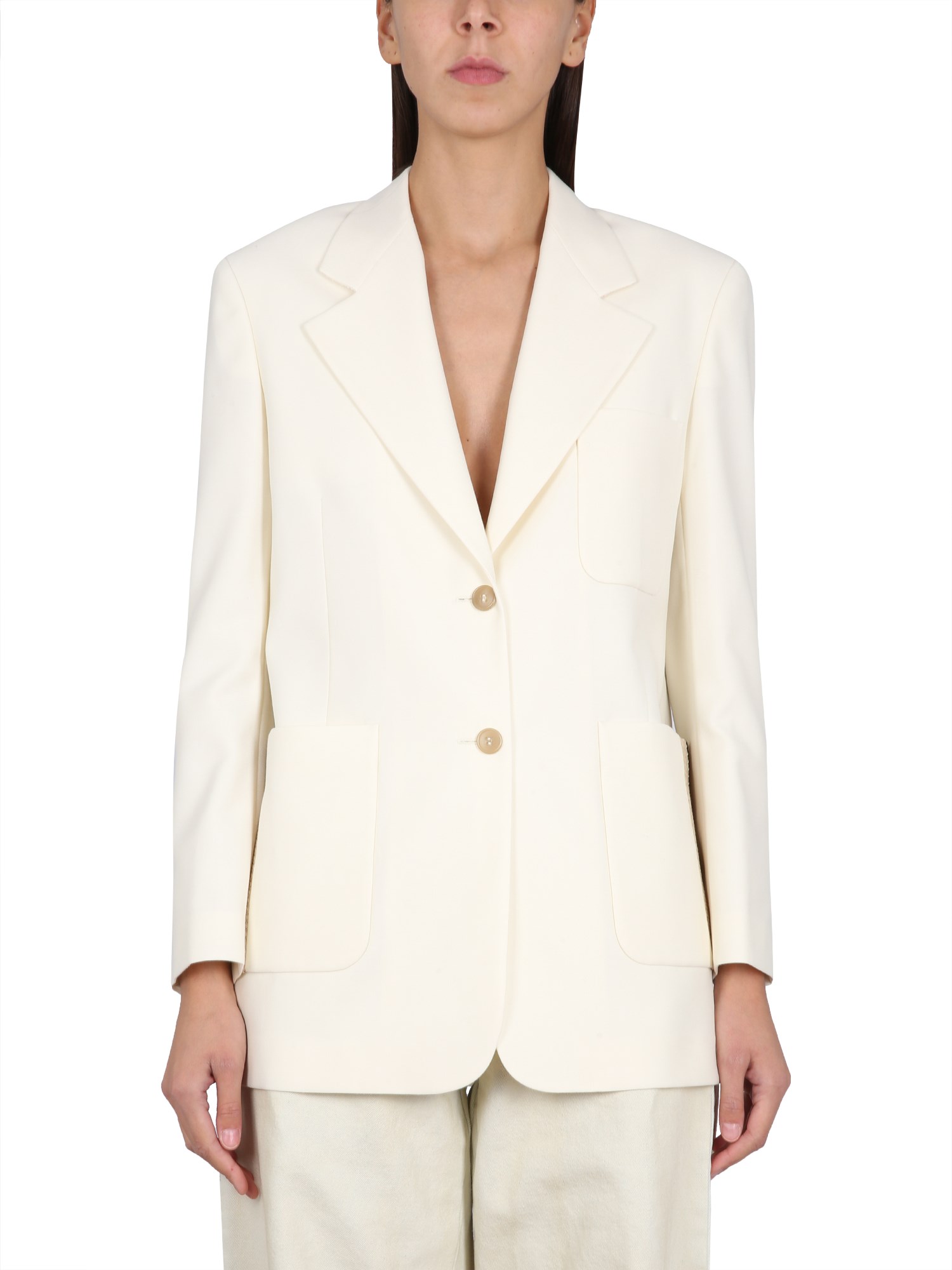 Shop Palm Angels Blazer With Knit Detail In White