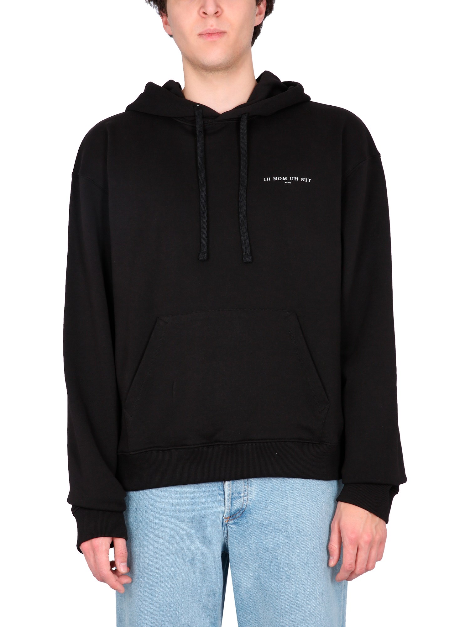 Ih Nom Uh Nit Man Sweatshirt Black Size Xl Cotton, Elastane In Black