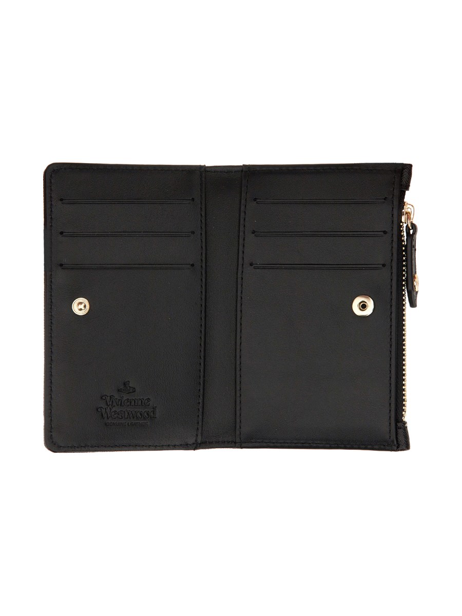 ★Vivienne Westwood★ Slim Flap Card Holder Black 54020001WS Crocodile Slim Flap Card Holder in BLACK | Vivienne Westwood®