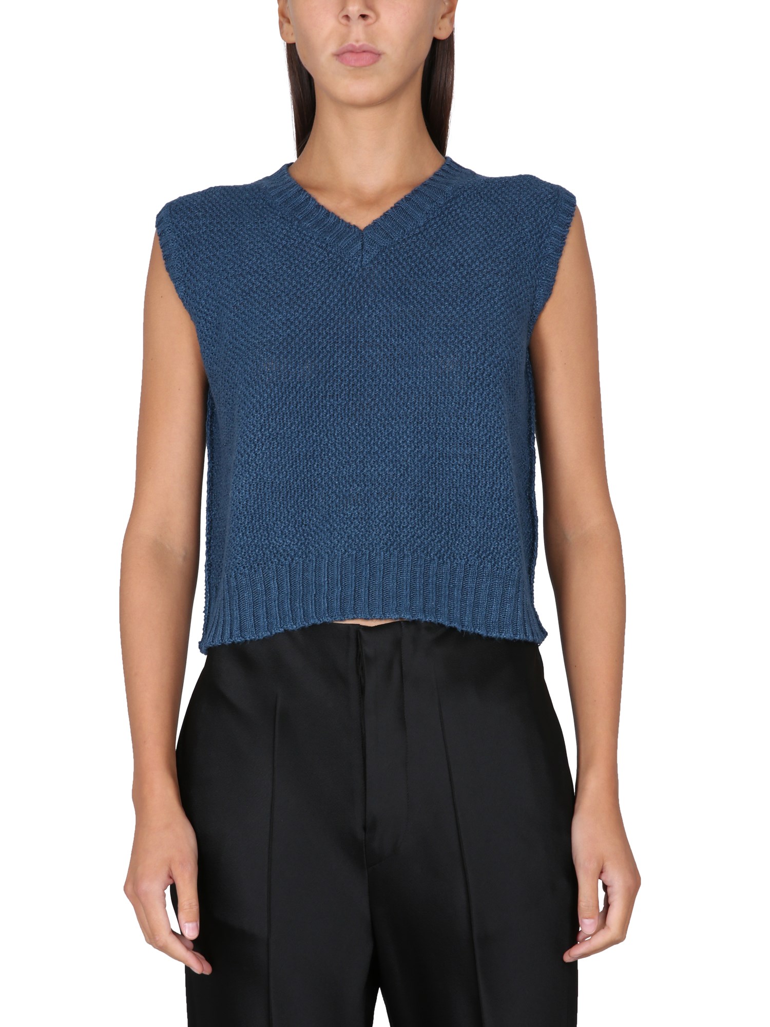 Shop Maison Margiela Basket Stitch Sweatshirt In Blue