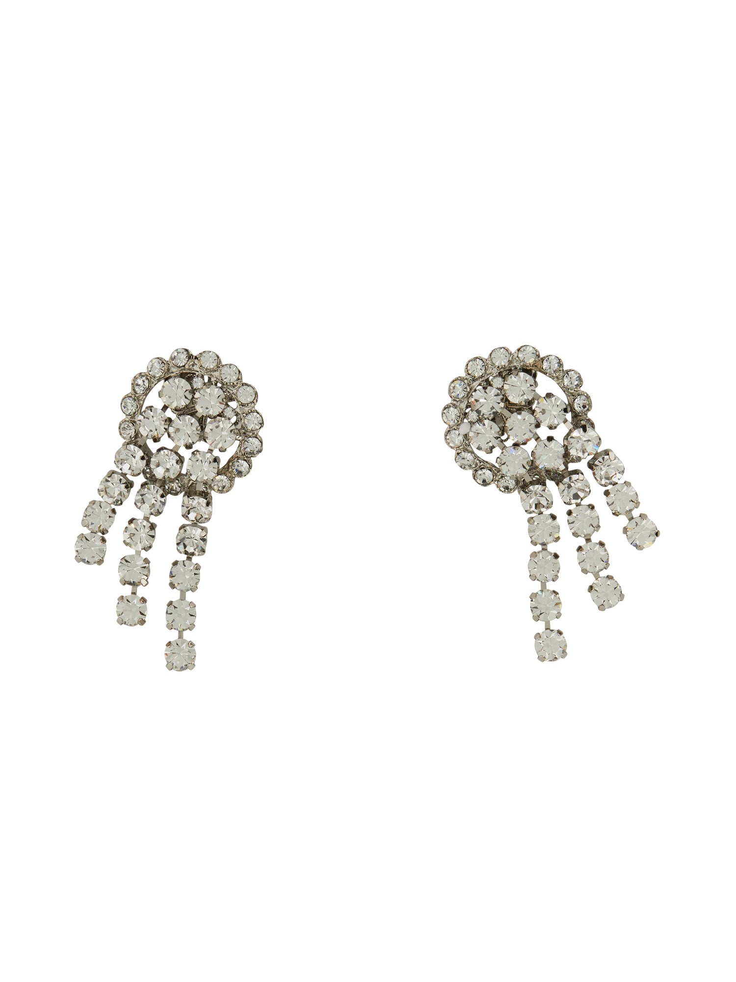 Shop Alessandra Rich Crystal Cascade Earrings In Silver