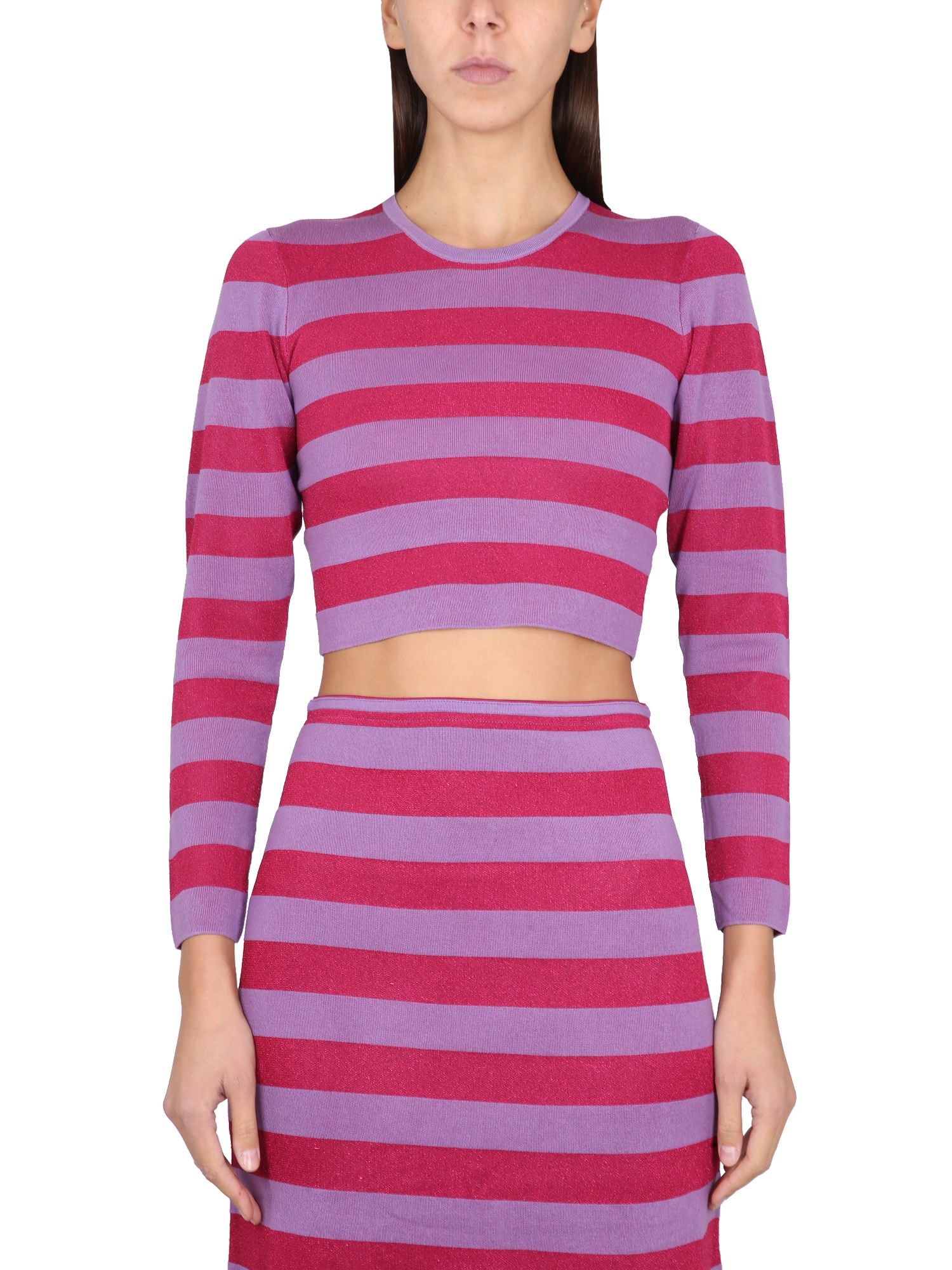 Baum Und Pferdgarten Charlotta Metallic Stripe Knit Skirt In Multicolour