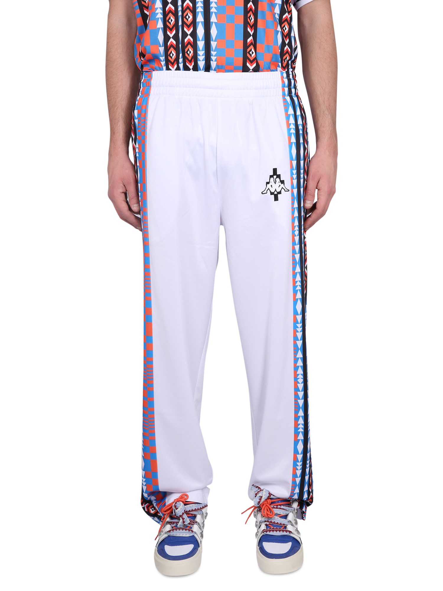 Shop Marcelo Burlon County Of Milan Marcelo Burlon X Kappa Jogging Pants In White