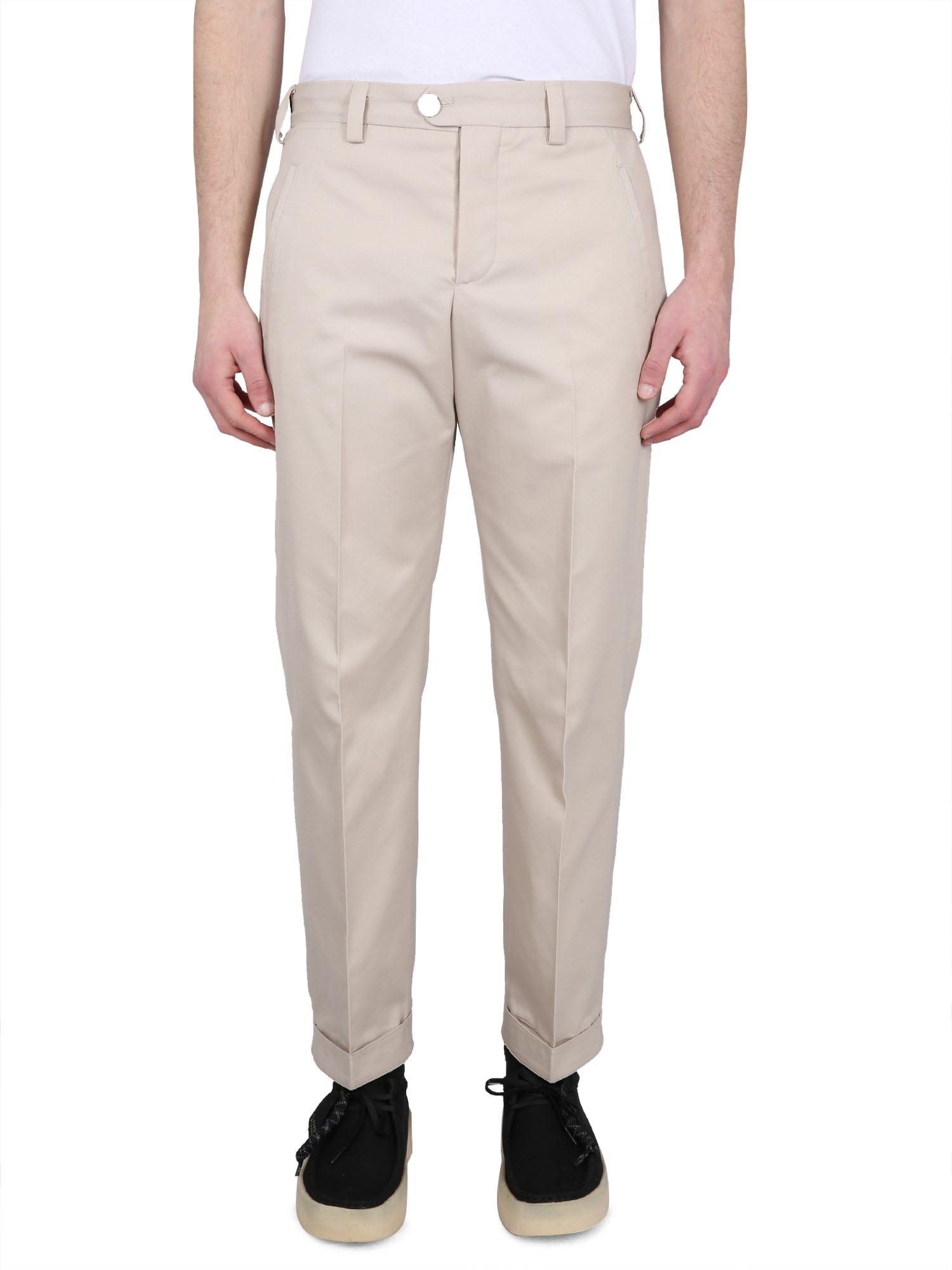 Pt Torino Stretch Cotton Carrot Fit Pants In White