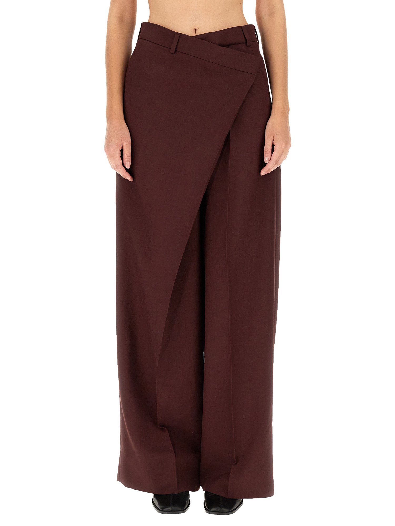 Acne Studios Women's Wool Blend Pants In Bordeaux