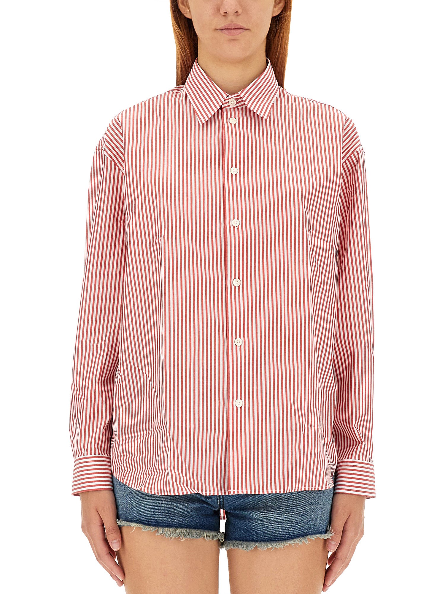 Sporty And Rich Shirt With Stripe Pattern In Multicolour