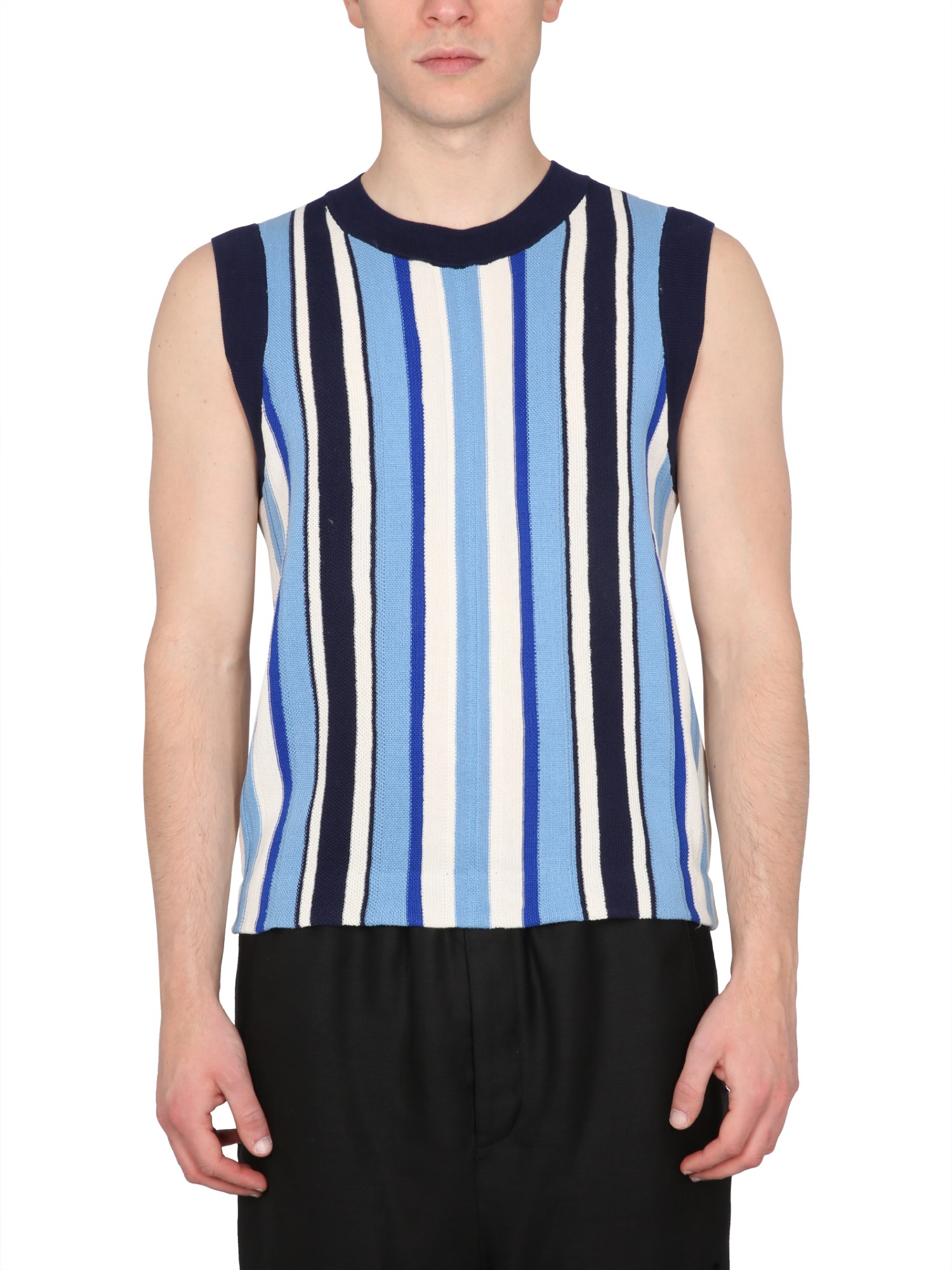 wales bonner vest with stripe pattern