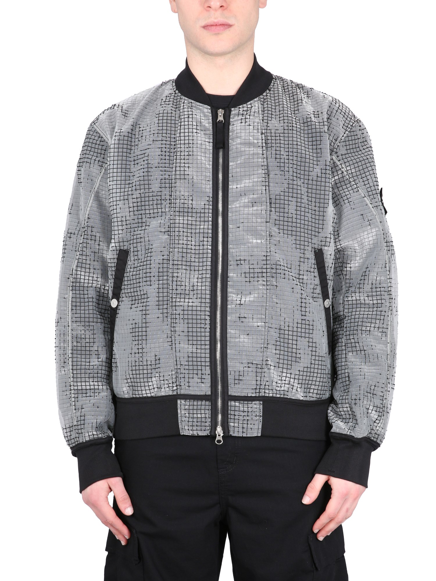 Shop Stone Island Shadow Project Distorted Bomber In Black