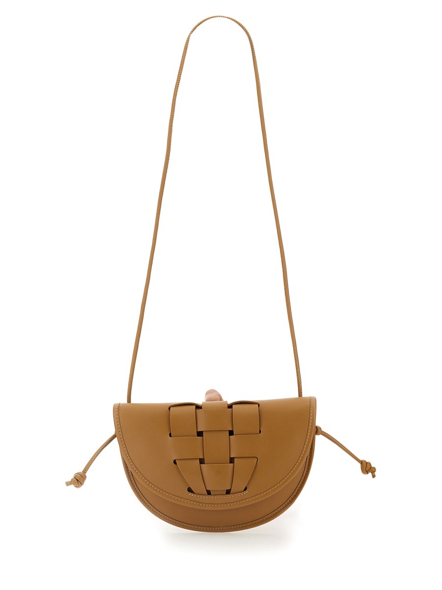 HEREU Sinia Braided Leather Saddle Crossbody Bag