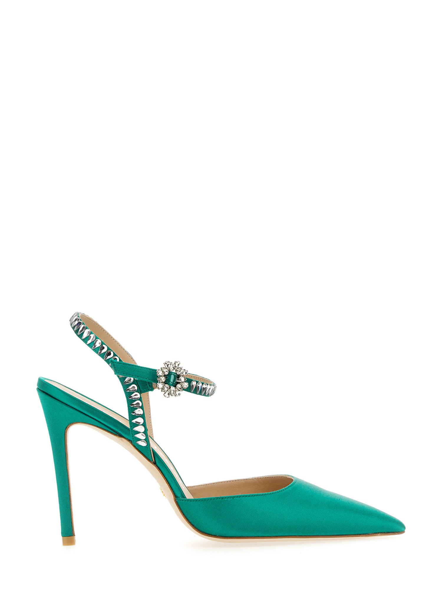 Shop Stuart Weitzman Gemcut 100 Ankle Strap Pump In Green