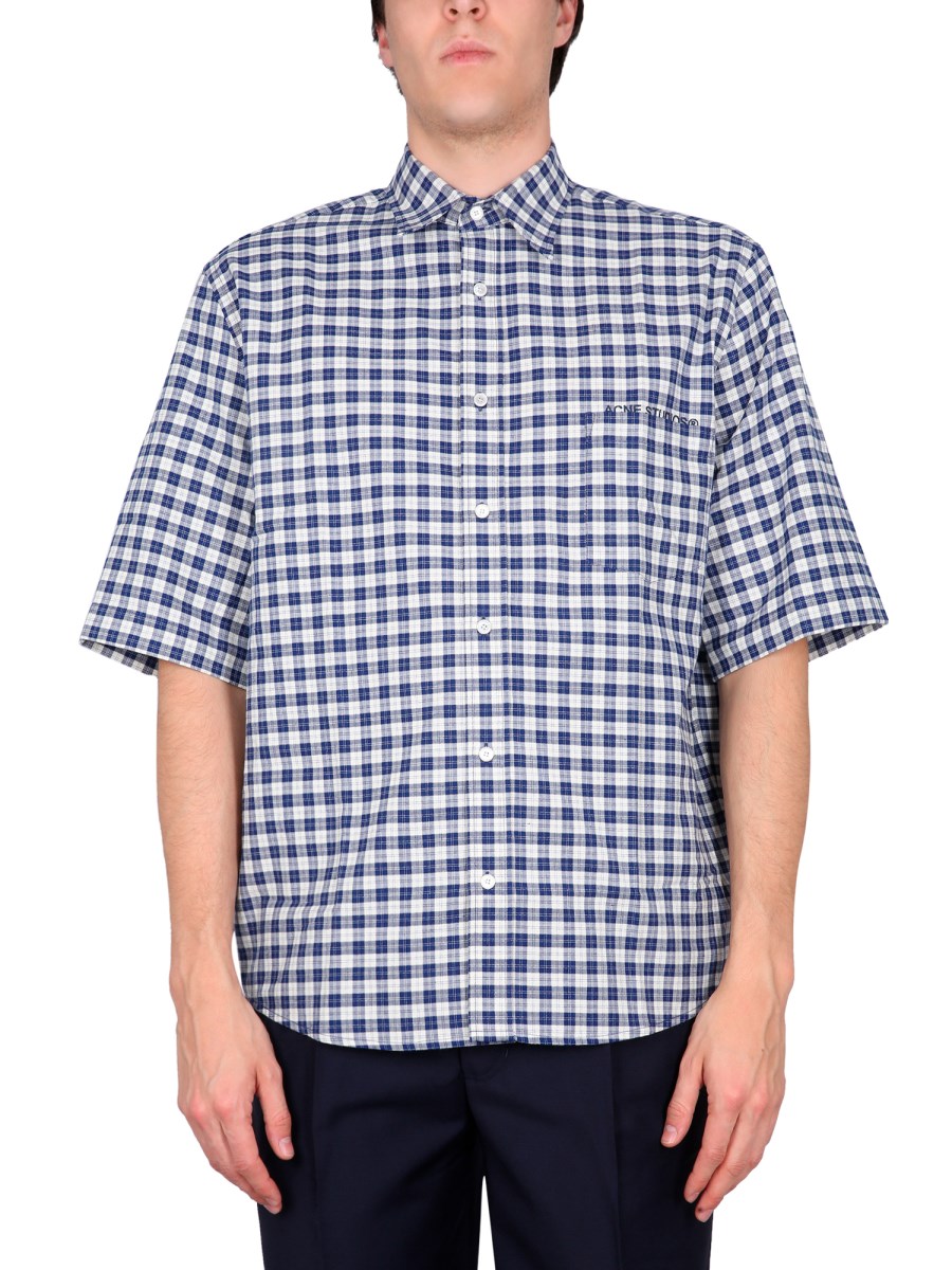 ACNE STUDIOS CAMICIA IN COTONE CON RICAMO LOGO