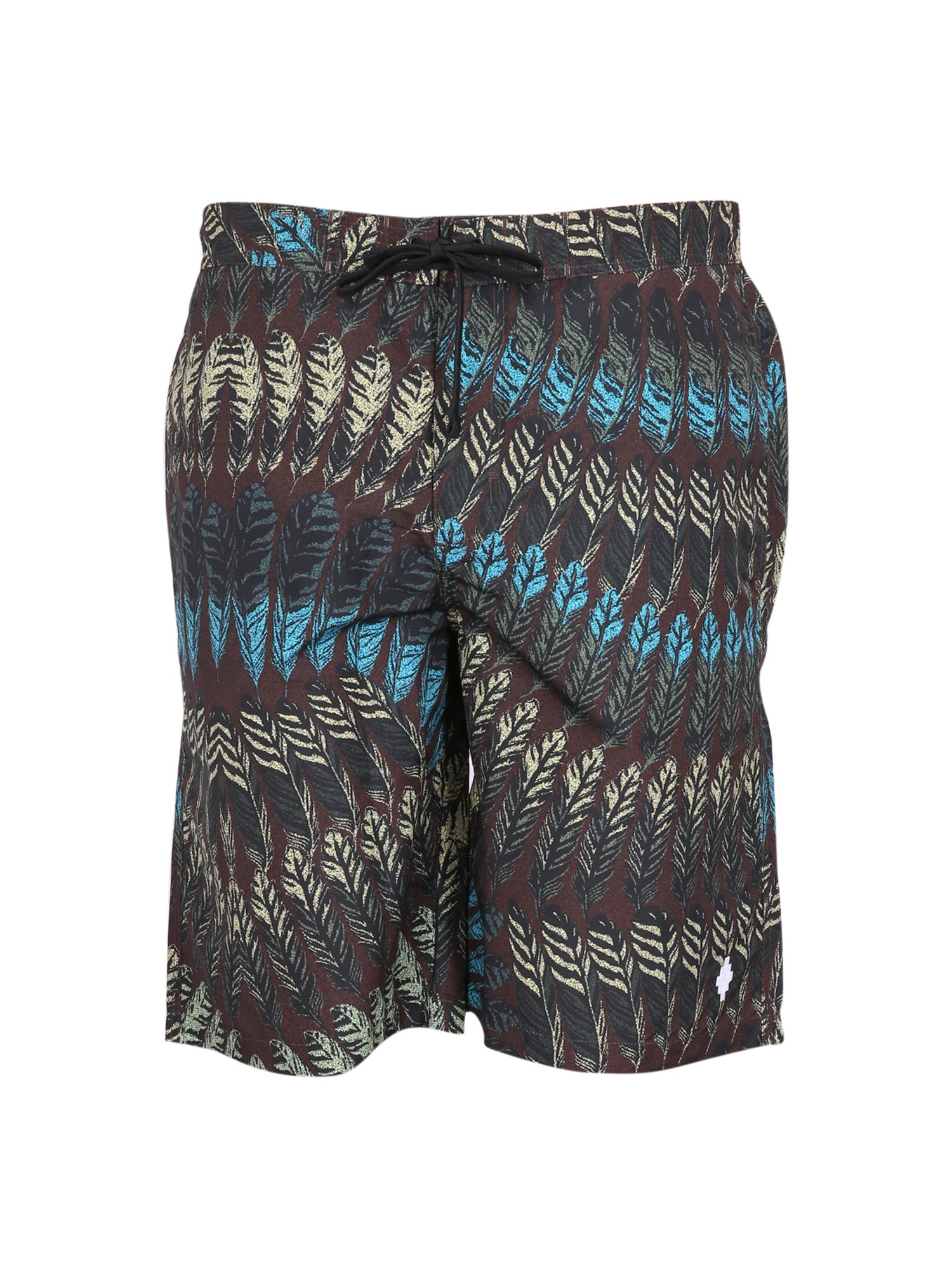 Marcelo Burlon County Of Milan Marcelo Burlon Logo Print Boxer Swimsuit In Brown