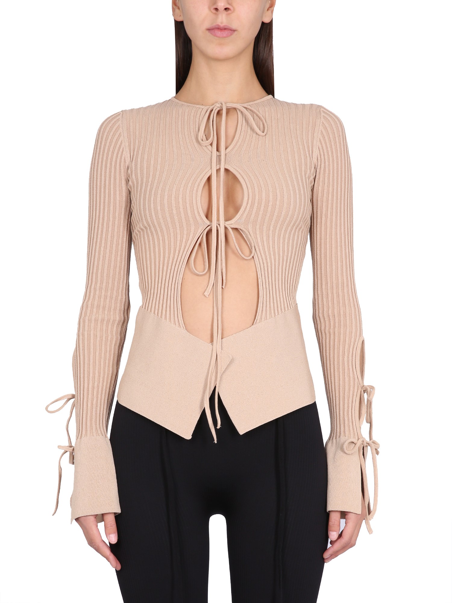 Andreädamo Andreādamo Knitted Cardigan In Powder