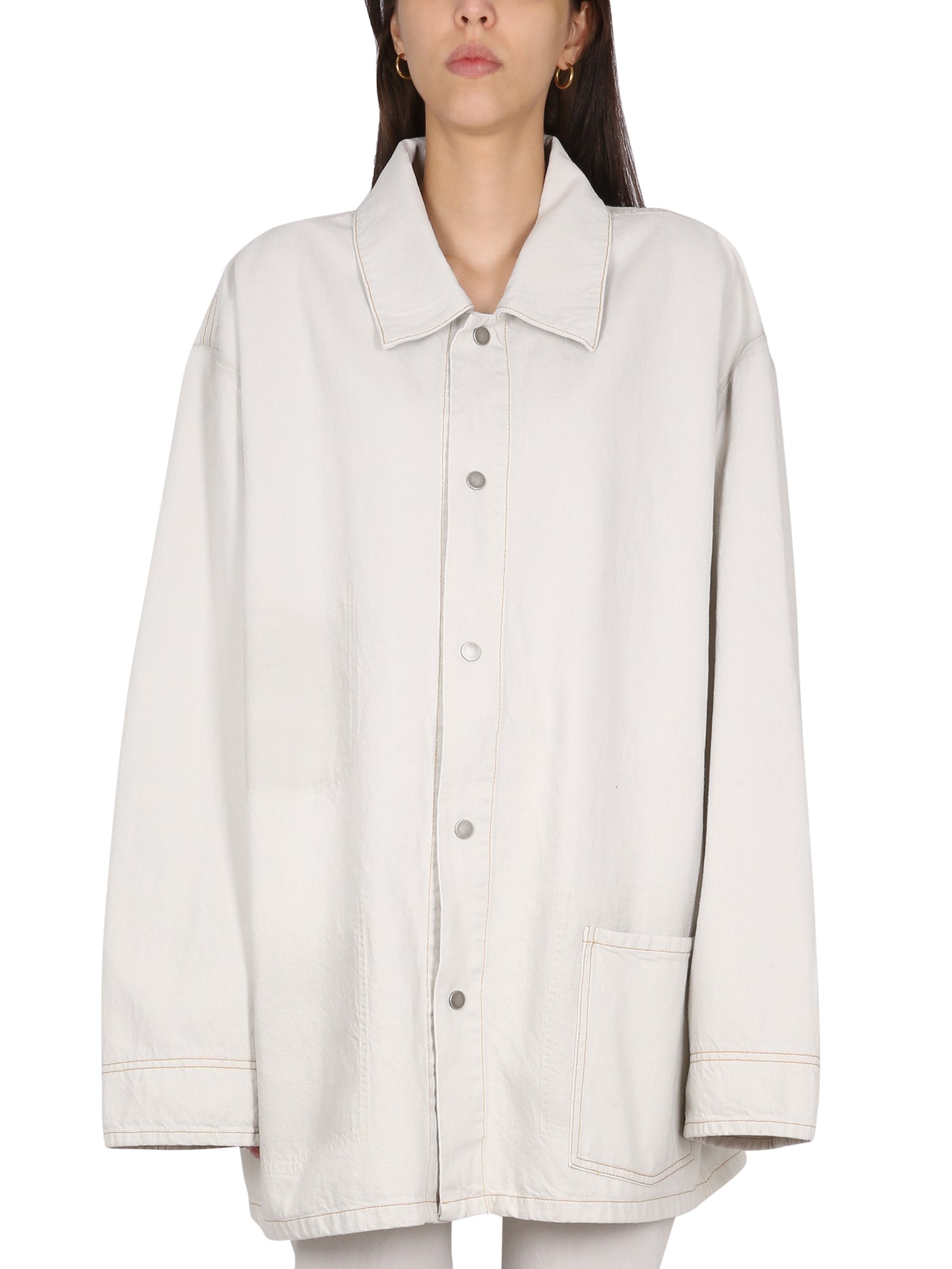 Shop Maison Margiela Denim Jacket In White