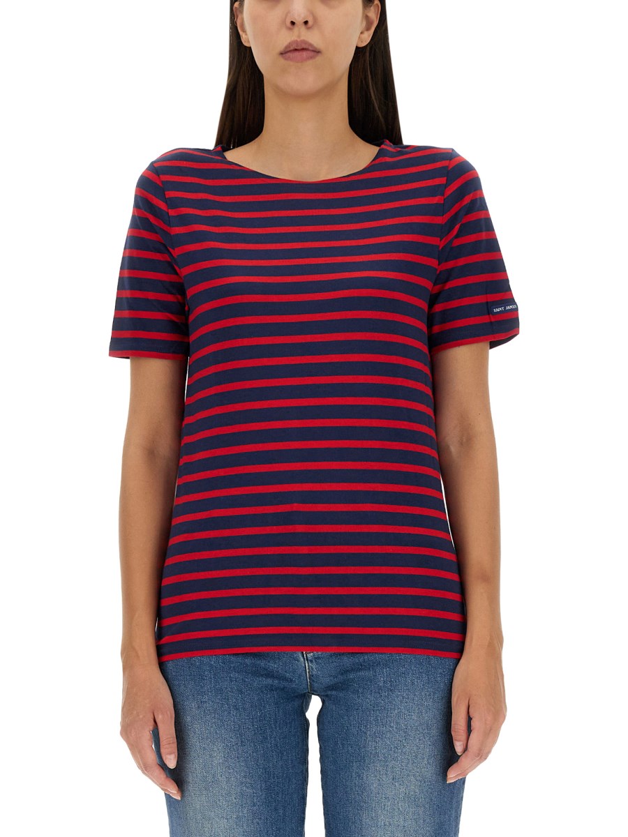 Saint laurent red striped cheap t shirt