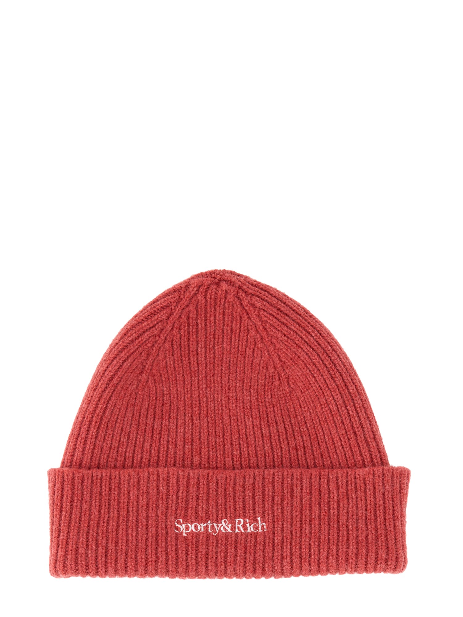Shop Sporty And Rich Beanie Hat With Logo Embroidery In Red