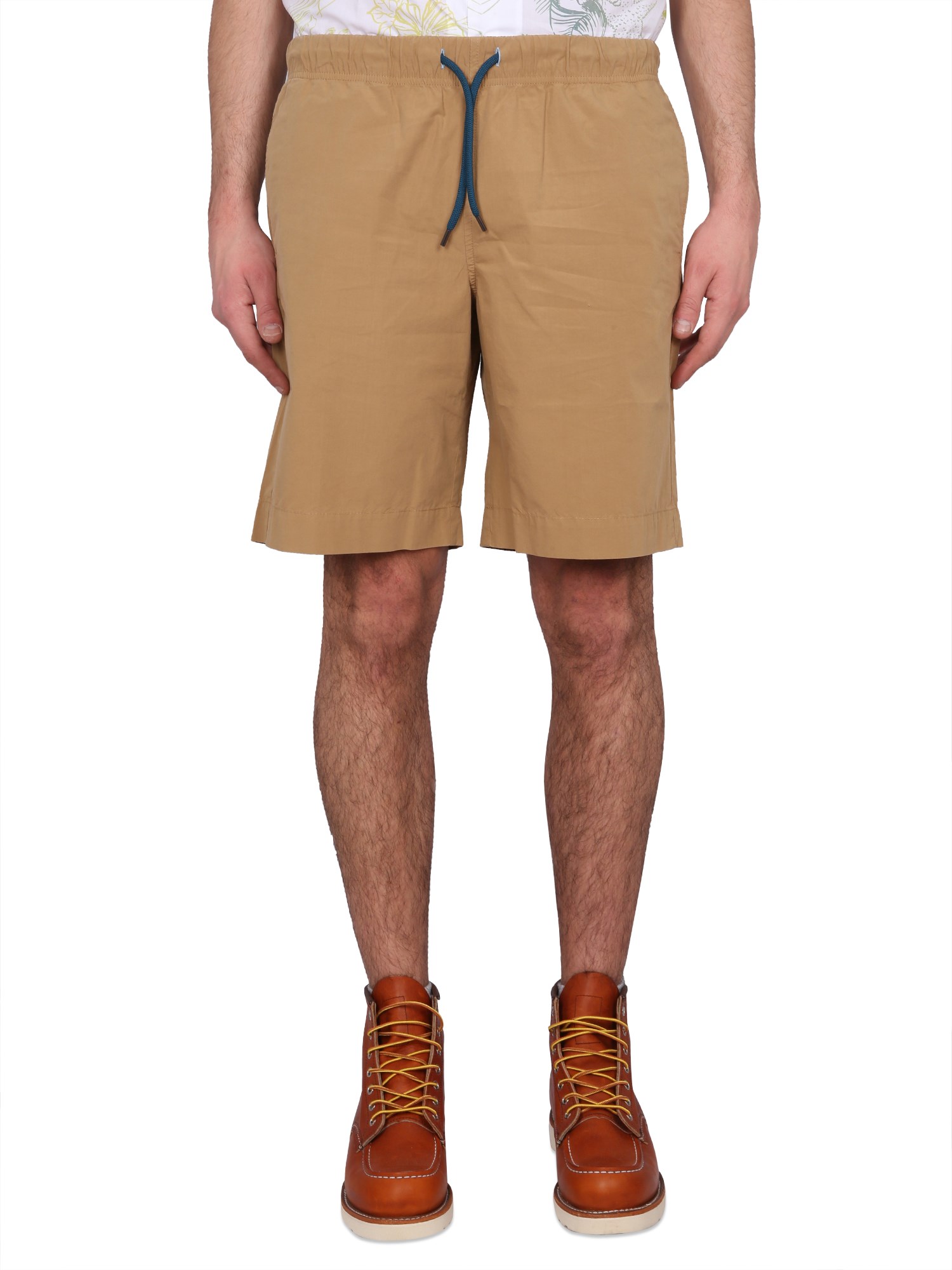 Shop Ps By Paul Smith Cotton Shorts In Beige