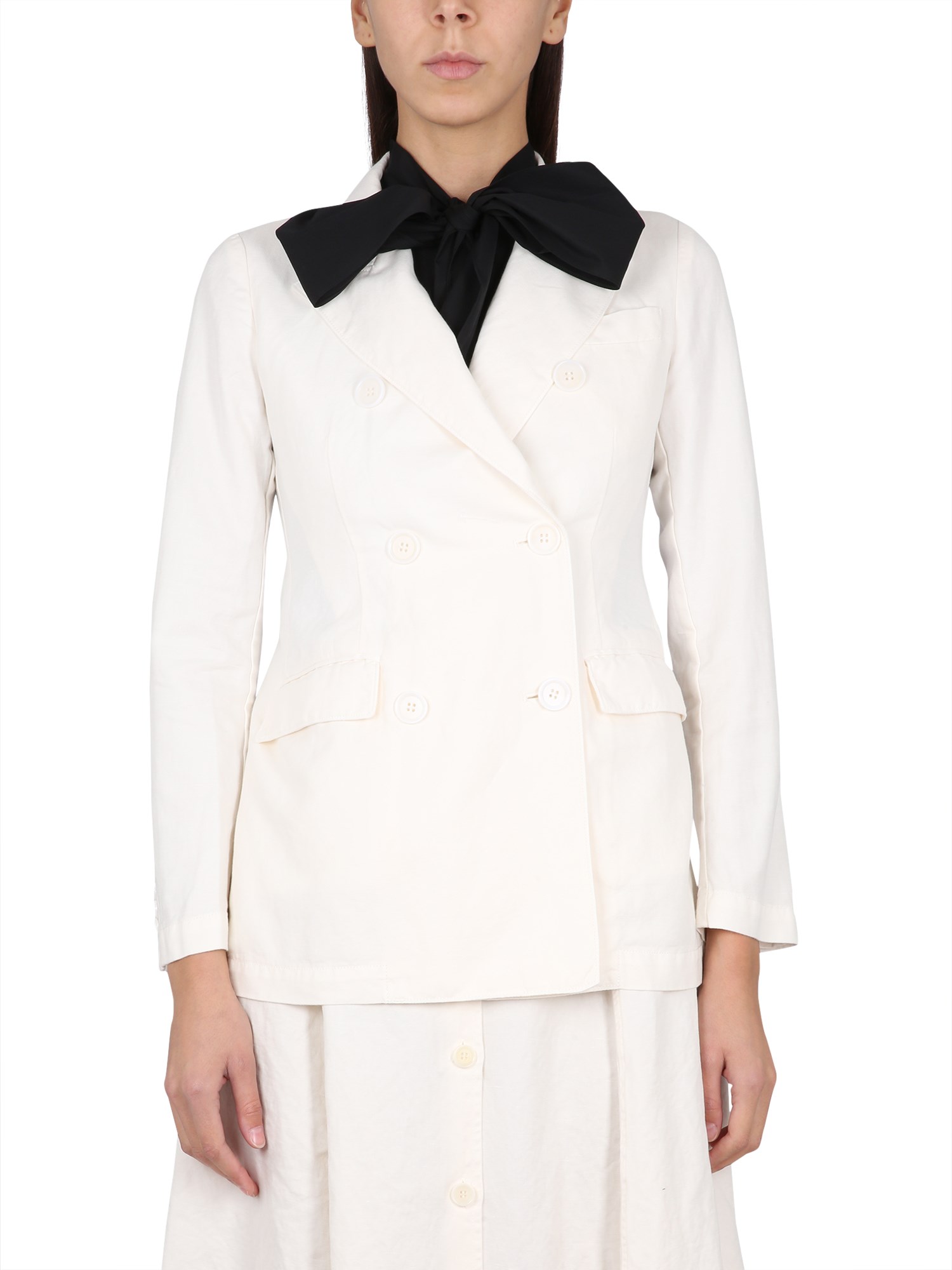 Shop Aspesi Double-breasted Jacket In White