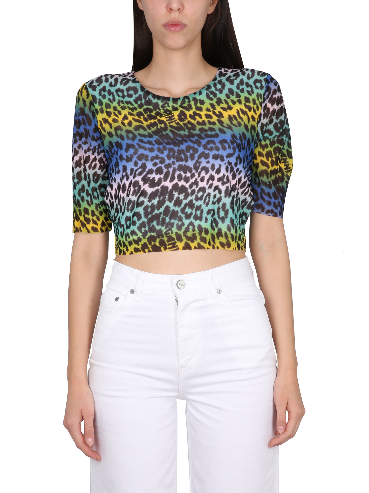 ganni top animalier