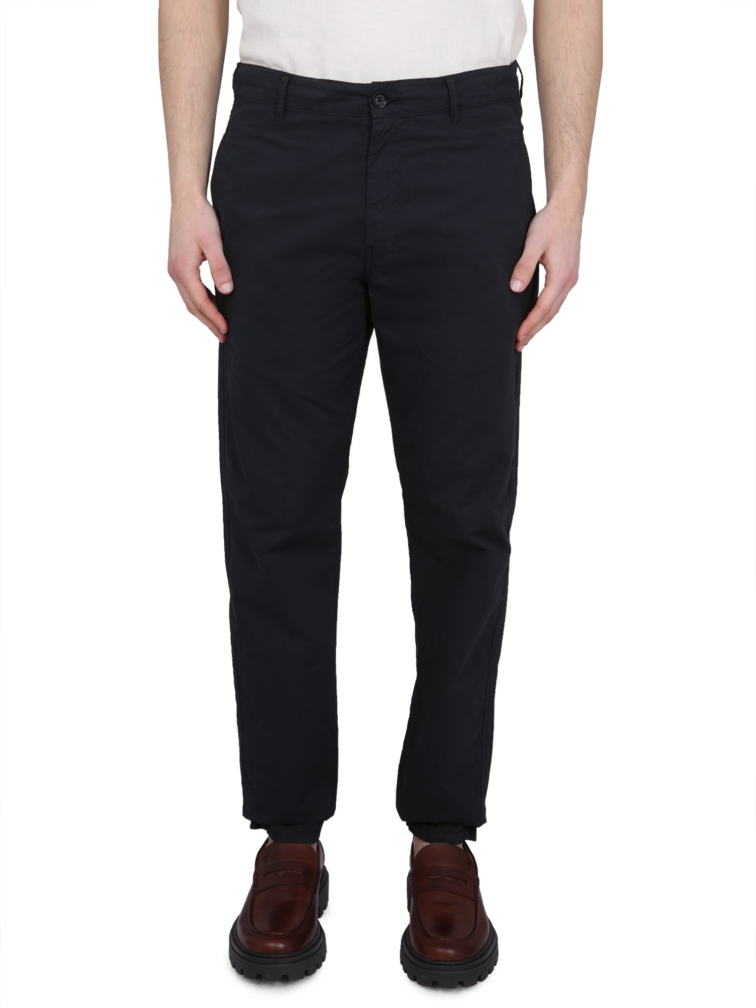 Aspesi Tailored Chino Trousers With Pockets In Blue
