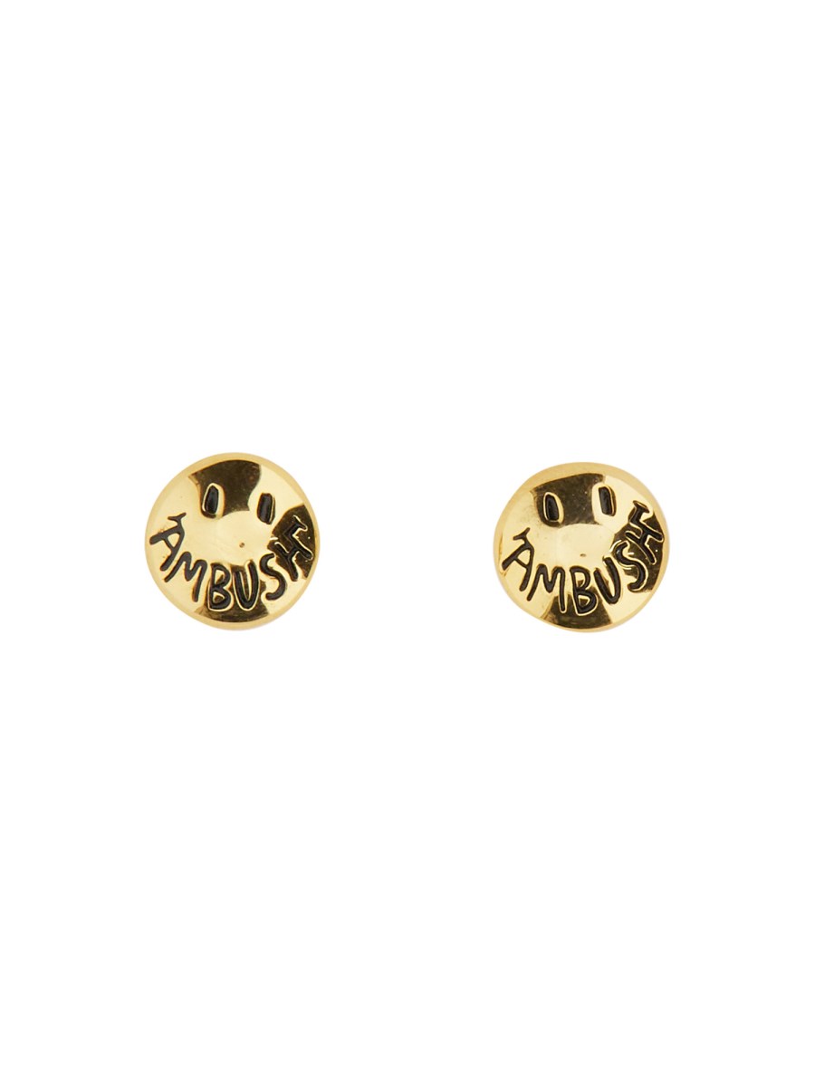 AMBUSH - SMILEY EARRINGS WITH ENGRAVED LOGO - Eleonora Bonucci