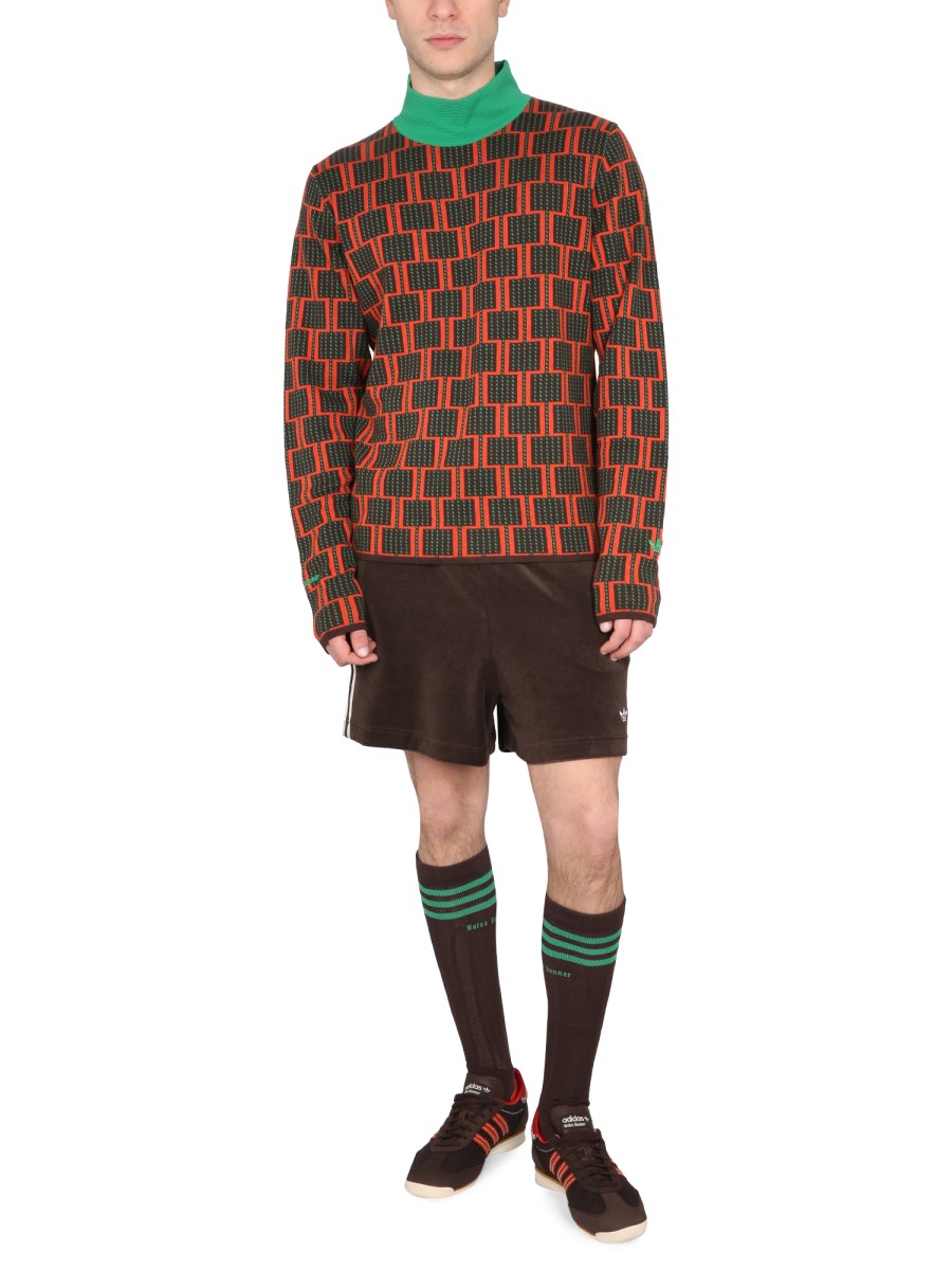 x Wales Bonner jacquard knit turtleneck in brown - Adidas