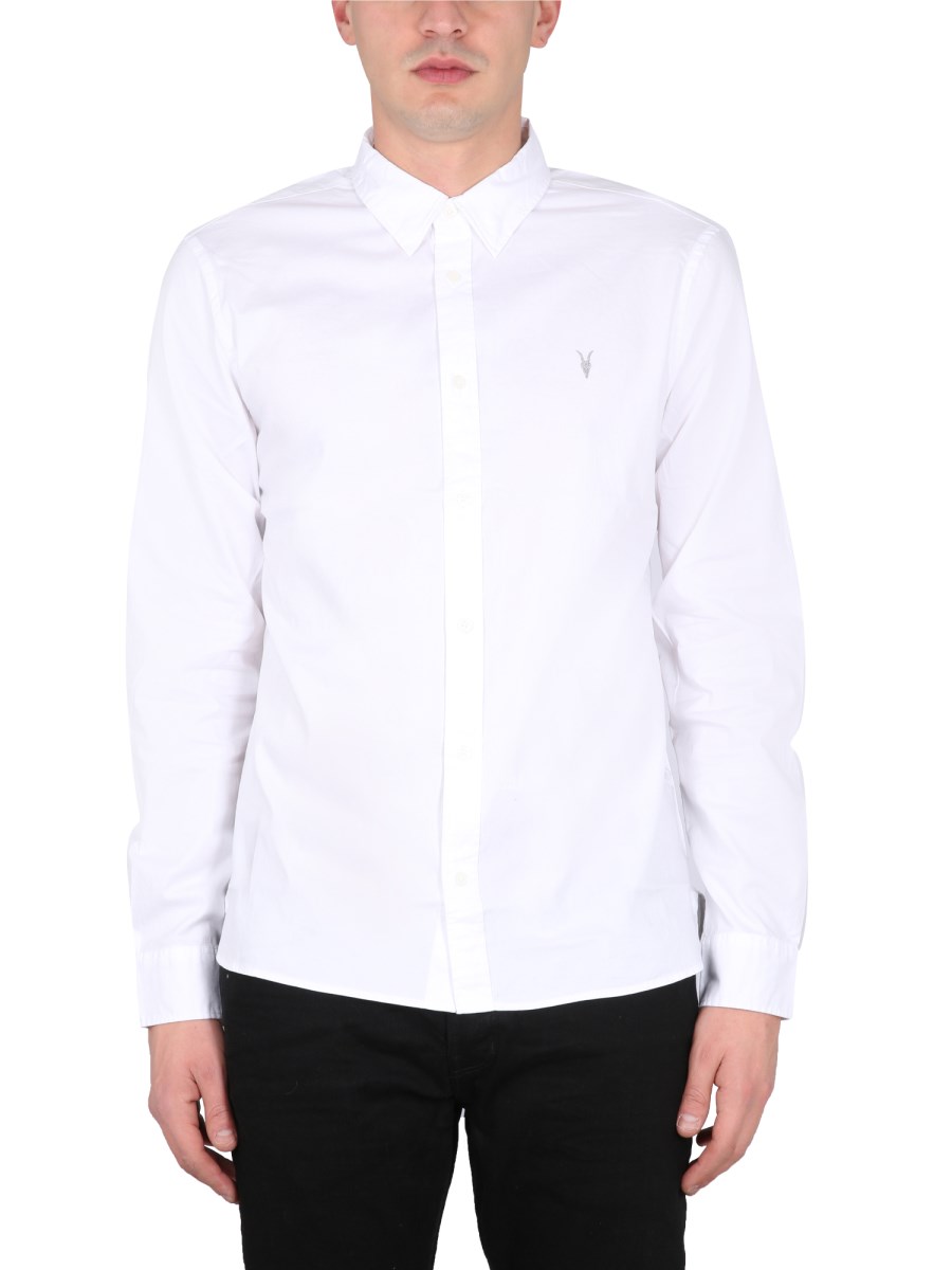 ALLSAINTS CAMICIA IN COTONE CON RICAMO LOGO