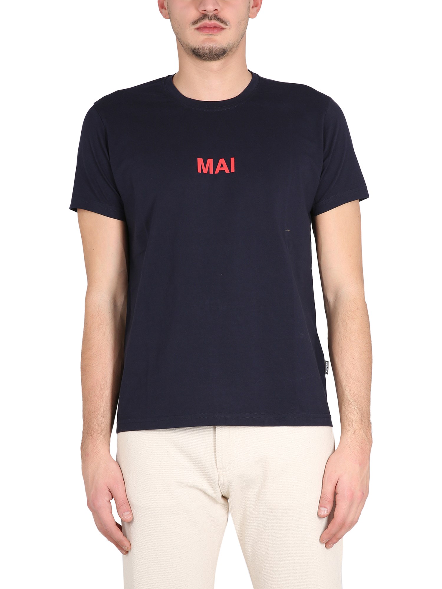 Shop Aspesi T-shirt "mai" In Blue